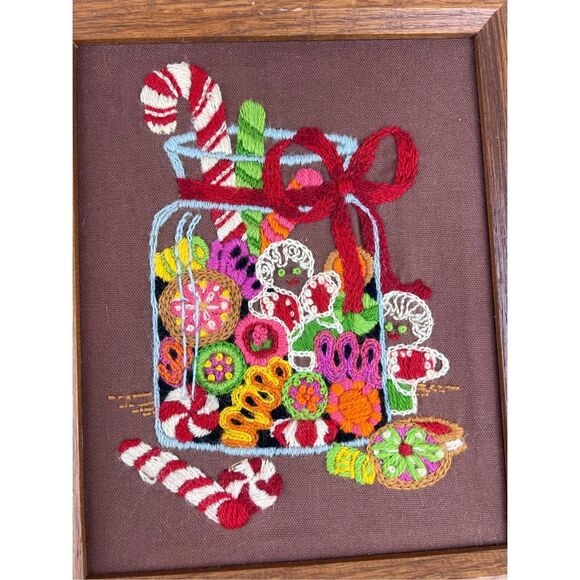 Vintage Christmas Crewel Sweet Treats Very Rare & HTF! - Picture 1 of 7